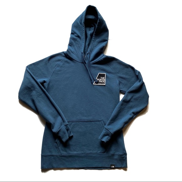 The North Face Tops - The North Face Blue Womens Patches Pullover Hoodie